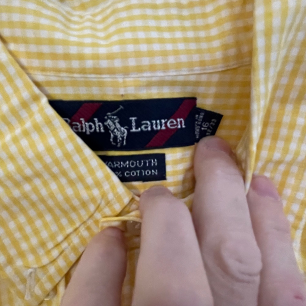 Yellow Gingham Polo Button Down - image 4